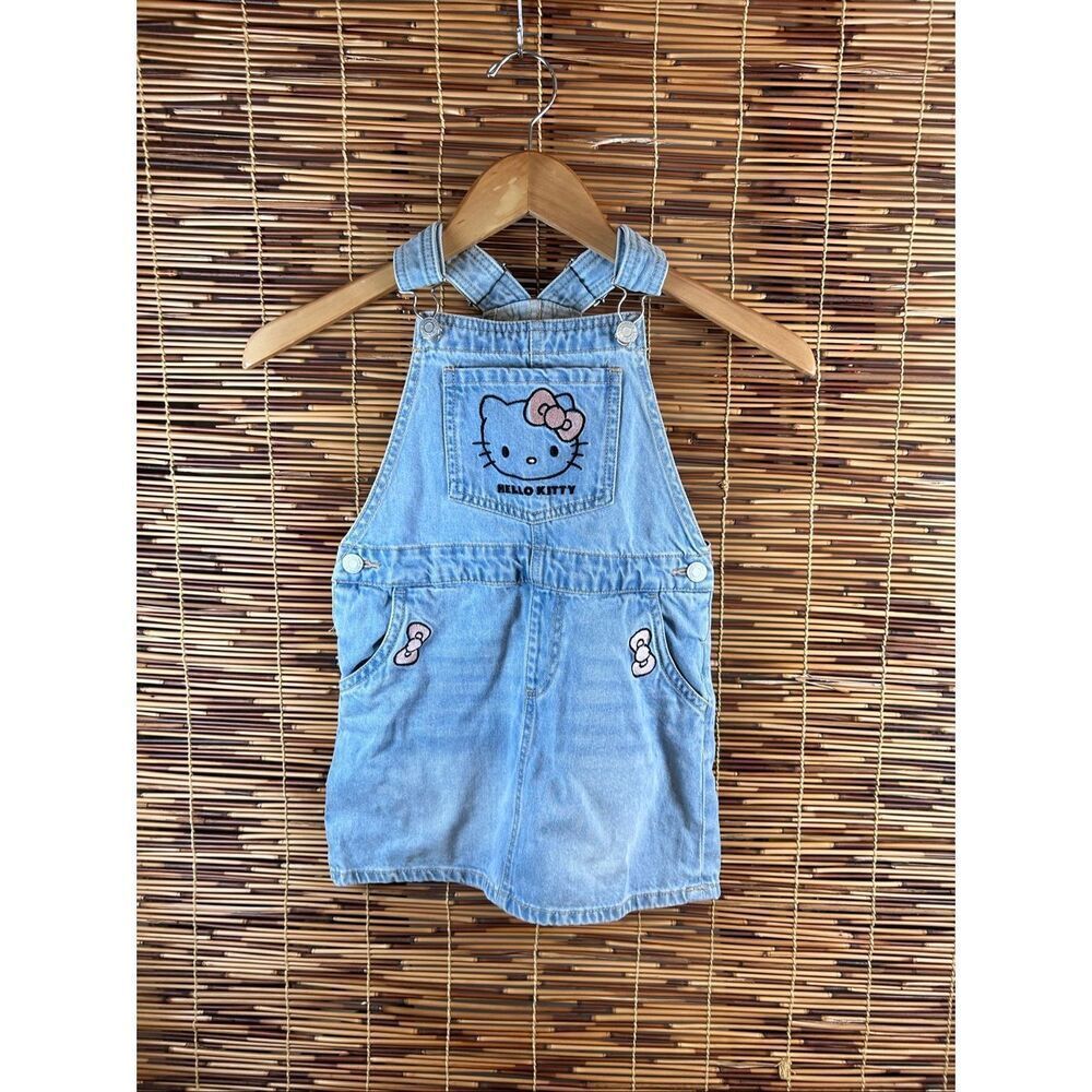 Hello Kitty Sanrio Size 6 Denim Jean Bibs Shorts Overalls